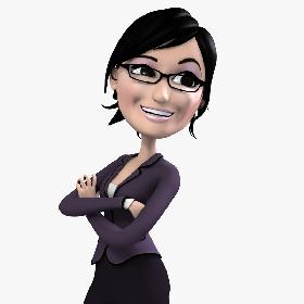 Rigged Cartoon Woman with Glasses